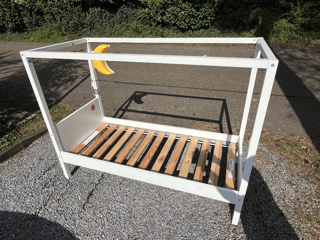 bed / kinderbed / hemelbed Ikea Övre /(lounge- of tuinbank?), Ophalen, Gebruikt, 70 tot 85 cm, Lattenbodem