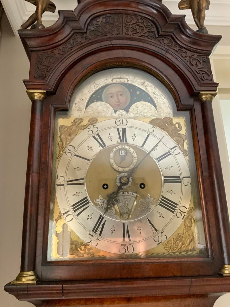 Antieke amsterdam staand horloge uit circa 1750, Antiek en Kunst, Antiek | Klokken, Ophalen of Verzenden