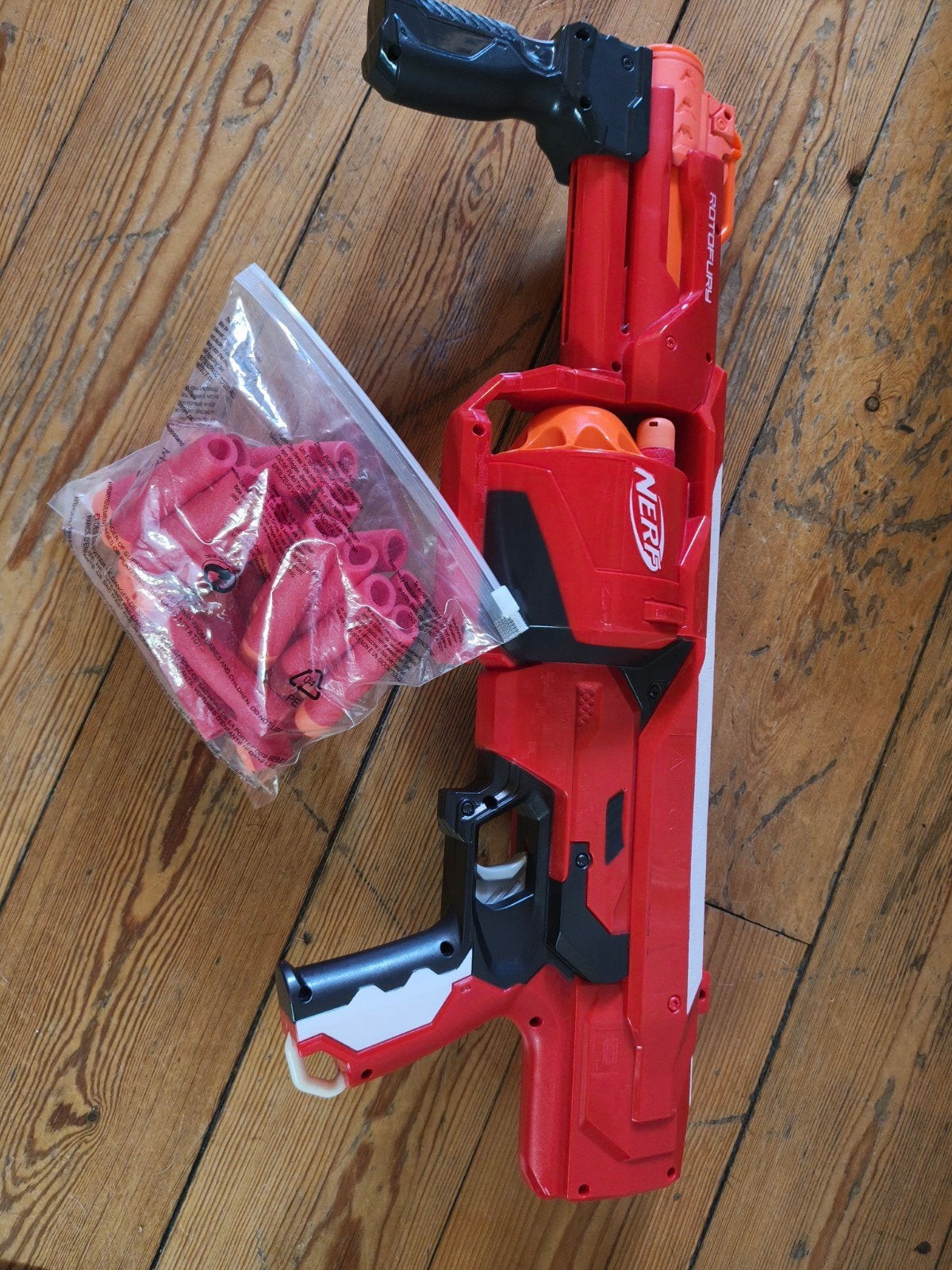 Nerf N-Strike Mega Rotofury Blaster met Darts, Ophalen of Verzenden, Gebruikt, Jongen of Meisje