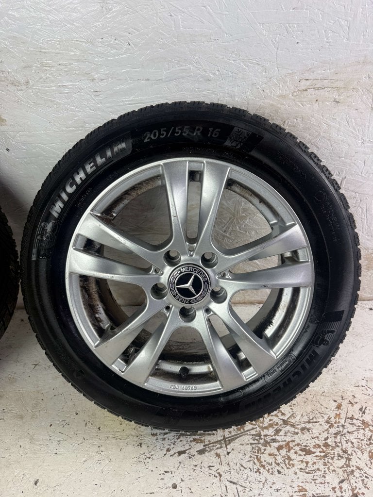 Mercedes A B CLA Klasse velgen 16" 5x112 winterset W177 8mm, Niet ingevuld, Gebruikt, 16 inch, Banden en Velgen