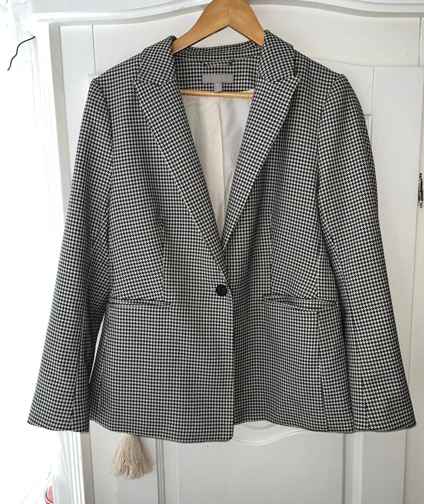 Blazer colbert h&m Maat 44 ruitje jas jasje pied de poul, Ophalen of Verzenden, Zo goed als nieuw, Maat 42/44 (L), Zwart