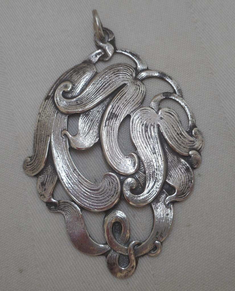 Zilveren Art Nouveau hanger Alex Meijer nr.134, Sieraden, Tassen en Uiterlijk, Verzenden, Gebruikt, Zilver, Zilver