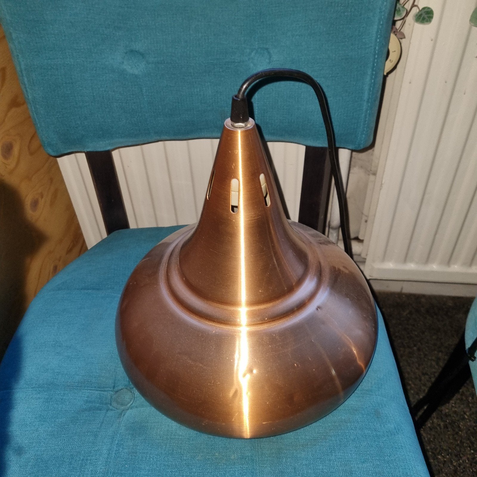 Koperkleurige hanglamp - Vintage stijl, Ophalen, Gebruikt