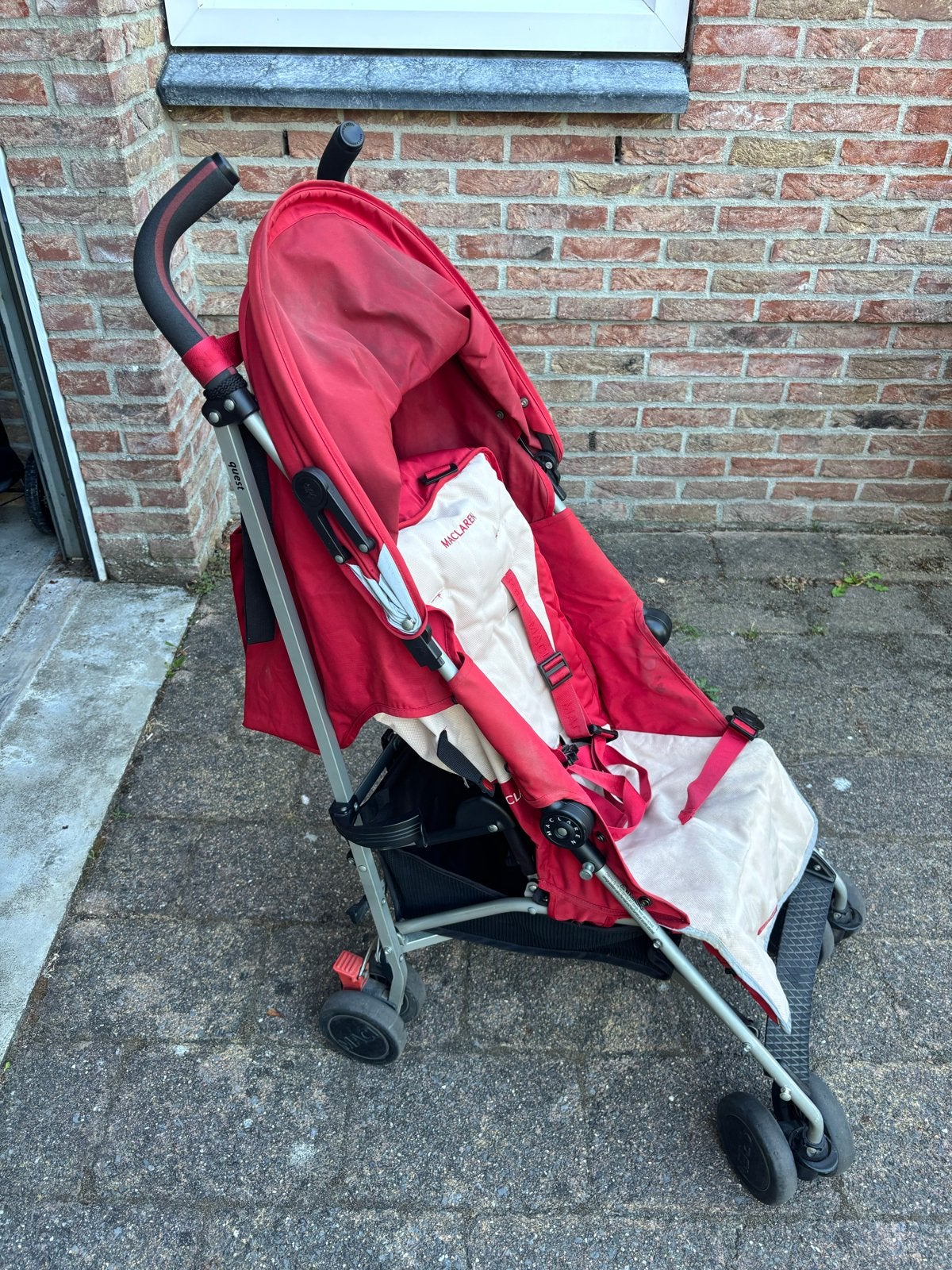 Maclaren buggy, rood, verstelbare rugleuning, Kinderen en Baby's, Buggy's, Ophalen, Gebruikt, Maclaren, Verstelbare rugleuning