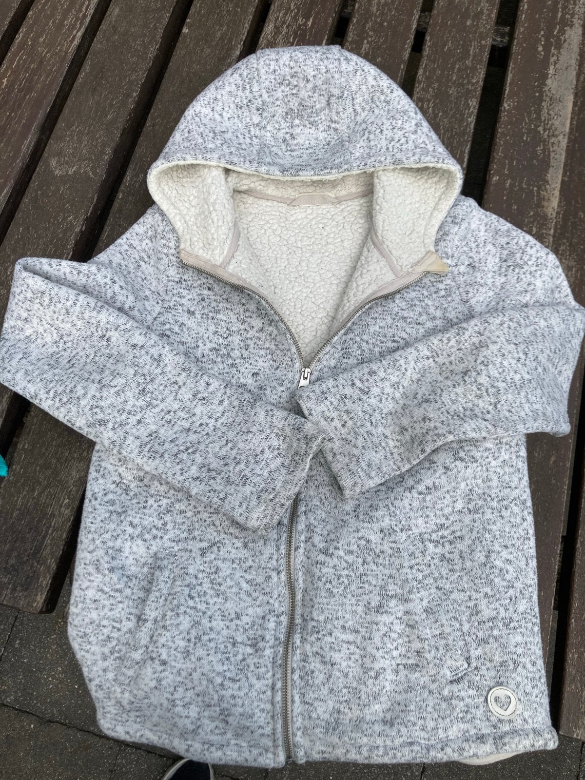 Grijze hoodie met teddy voering, Ophalen of Verzenden, Gebruikt, Jongen of Meisje