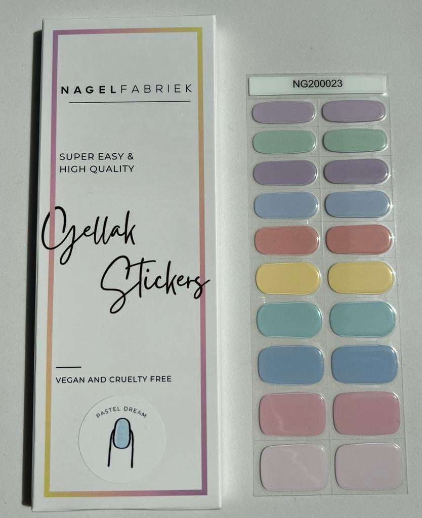 Nagelfabriek Gellak Stickers Pastel Dream, Overige kleuren, Nieuw, Ophalen of Verzenden, Handen en Nagels