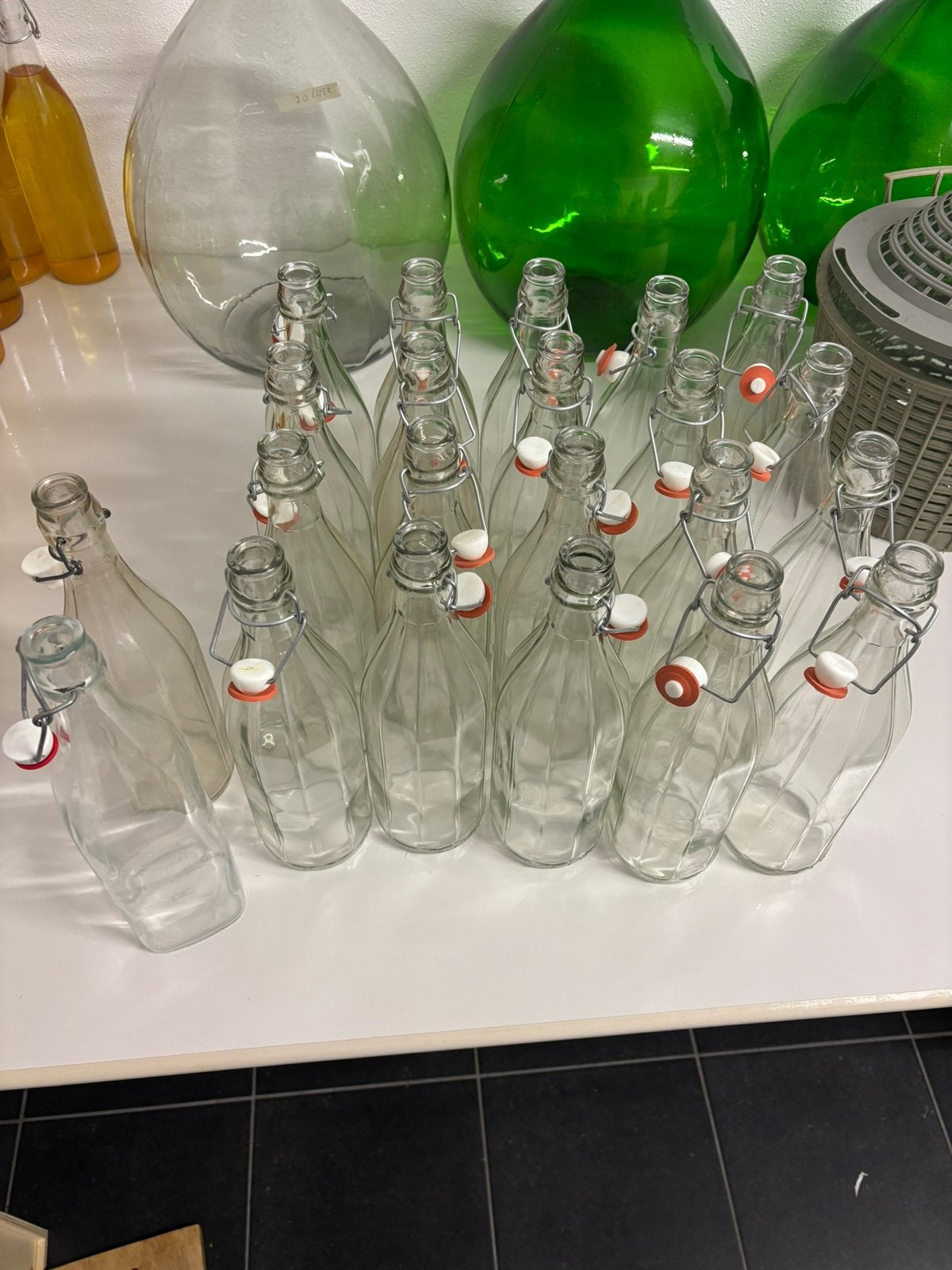 Glazen flessen met beugeldop - beugelfles, Ophalen, Gebruikt, Overige kleuren, Glas