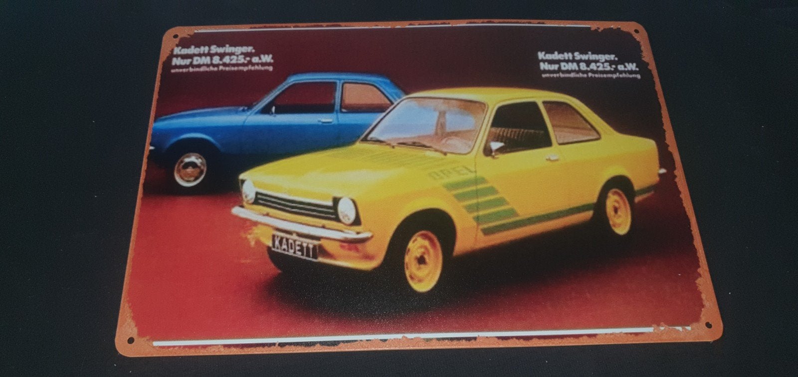 Wandbord met een afbeelding van een opel kadett., Verzamelen, Ophalen of Verzenden, Nieuw, Reclamebord
