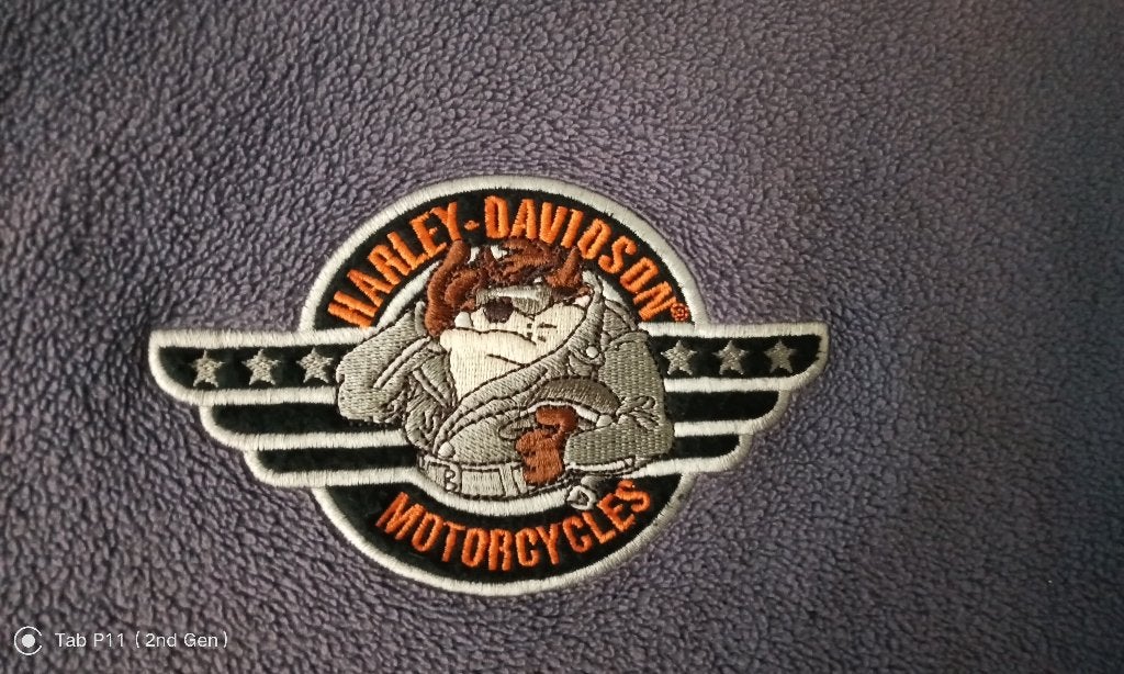Tasmanië Devil Harley Davidson badge, Verzamelen, Ophalen of Verzenden, Zo goed als nieuw, Motoren