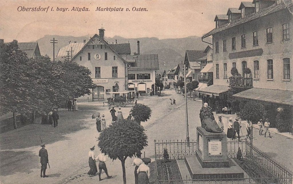 703-168-043 Oberstdorf I Bayr Allgäu Marktplatz, Verzenden, Voor 1920, Duitsland