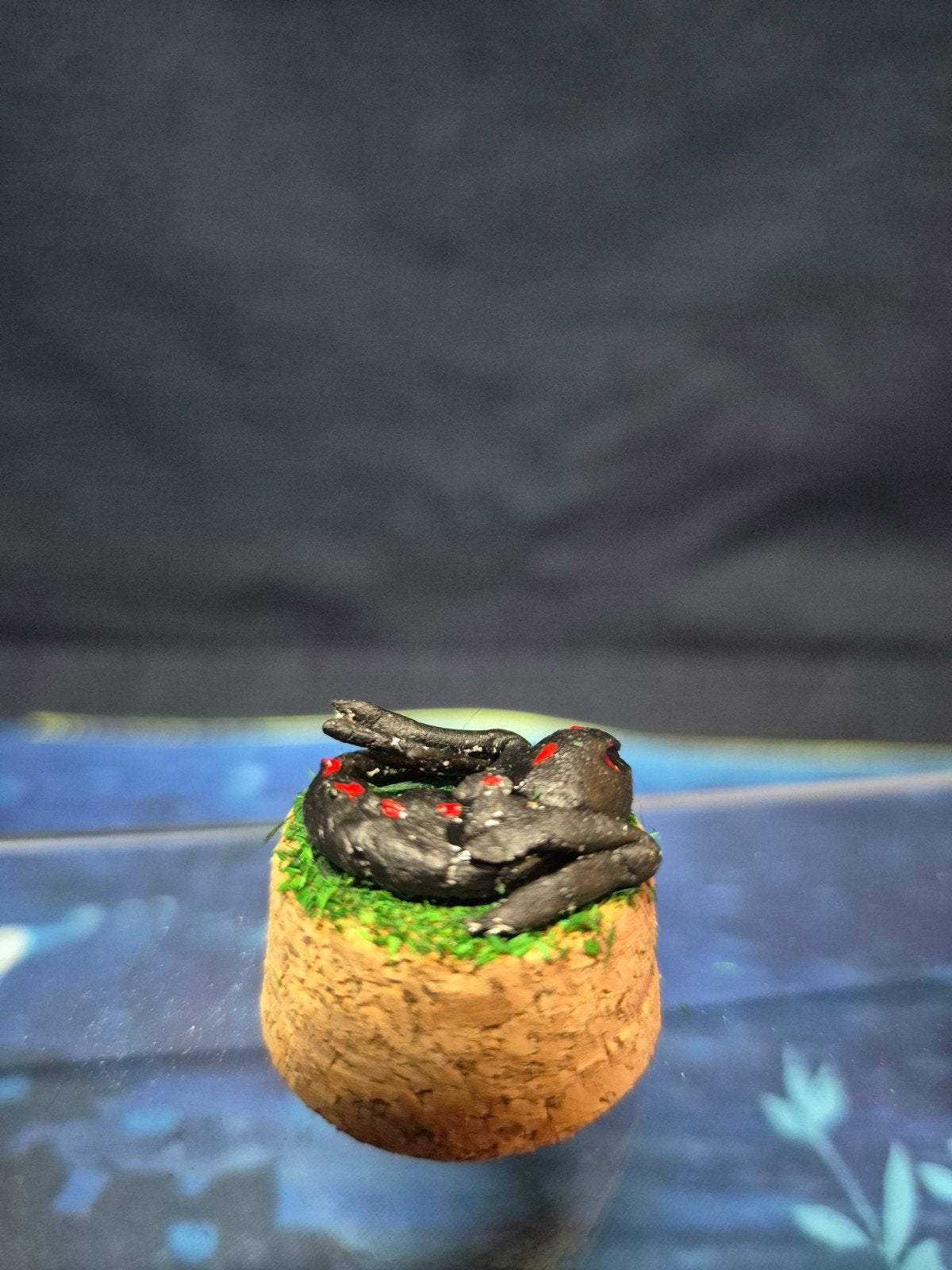 [Handgemaakt Miniatuur Klei Beeldje] Zwart draakje, Ophalen, Nieuw, Fantasy