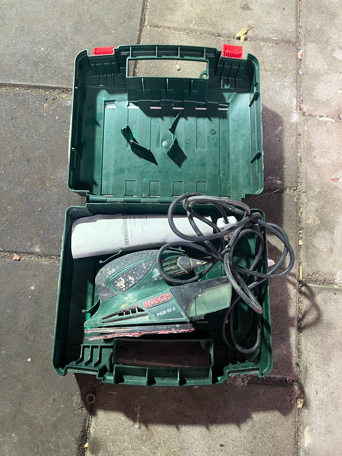 Bosch PSM 80 A schuurmachine met koffer, Ophalen, Gebruikt, Minder dan 600 watt, Overige typen