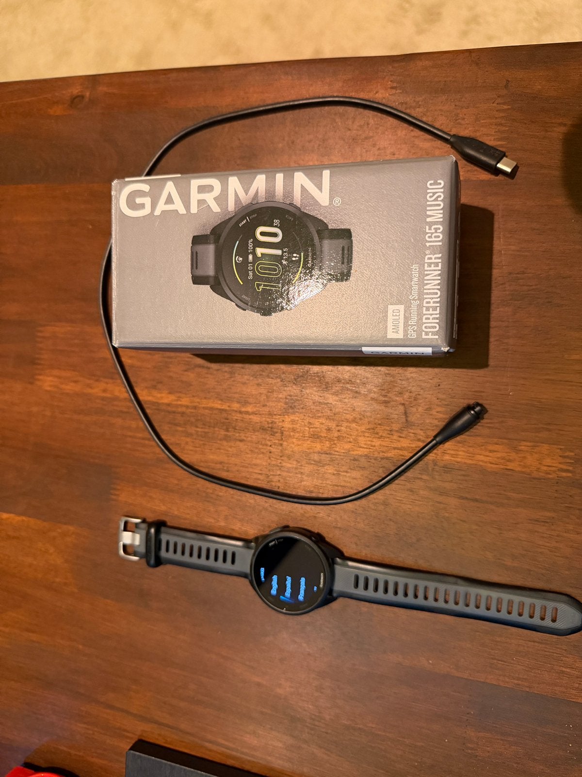 Garmin Forerunner 165 Music GPS, Stappen, Zwart, Ophalen of Verzenden, Zo goed als nieuw