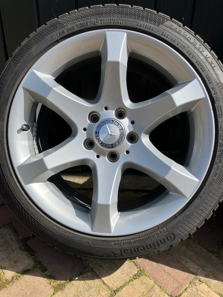 Mercedes Hoedus breedset velgen CLK SLK C-klasse AMG, Auto-onderdelen, Banden en Velgen, Ophalen, Banden en Velgen, 17 inch, Winterbanden