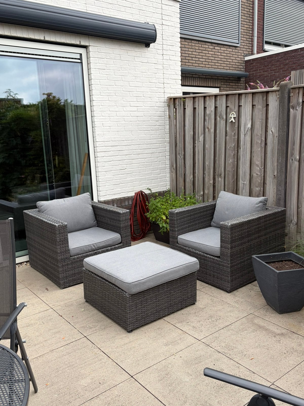 Tuinset, 3 delig, Kunststof, Gebruikt, Stoel, Tuinset
