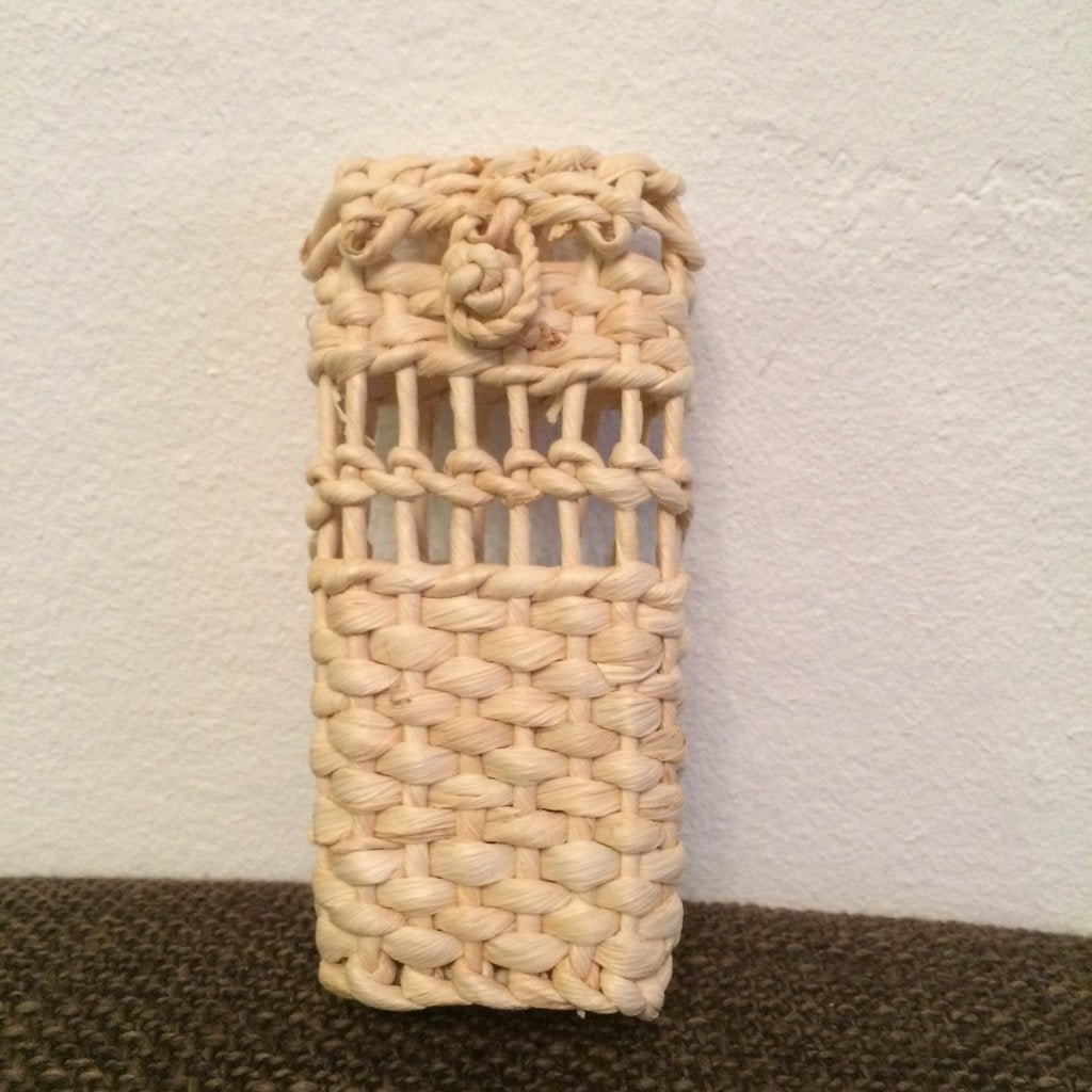 Rieten/stro tasje/hoesje voor mobiele telefoon /pennenhouder, Ophalen of Verzenden, Nieuw