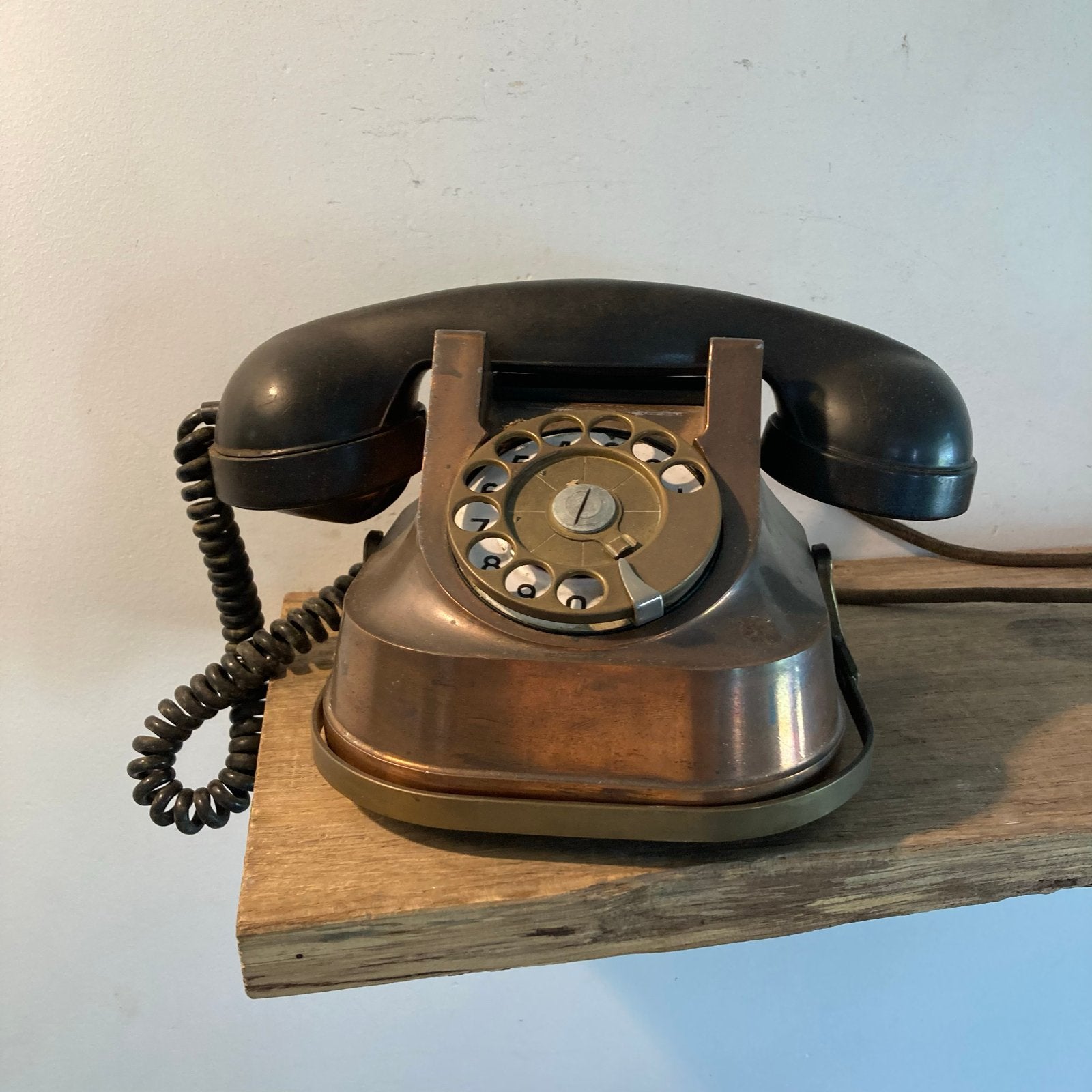Vintage koperen telefoon RTT 56A/B, Ophalen of Verzenden