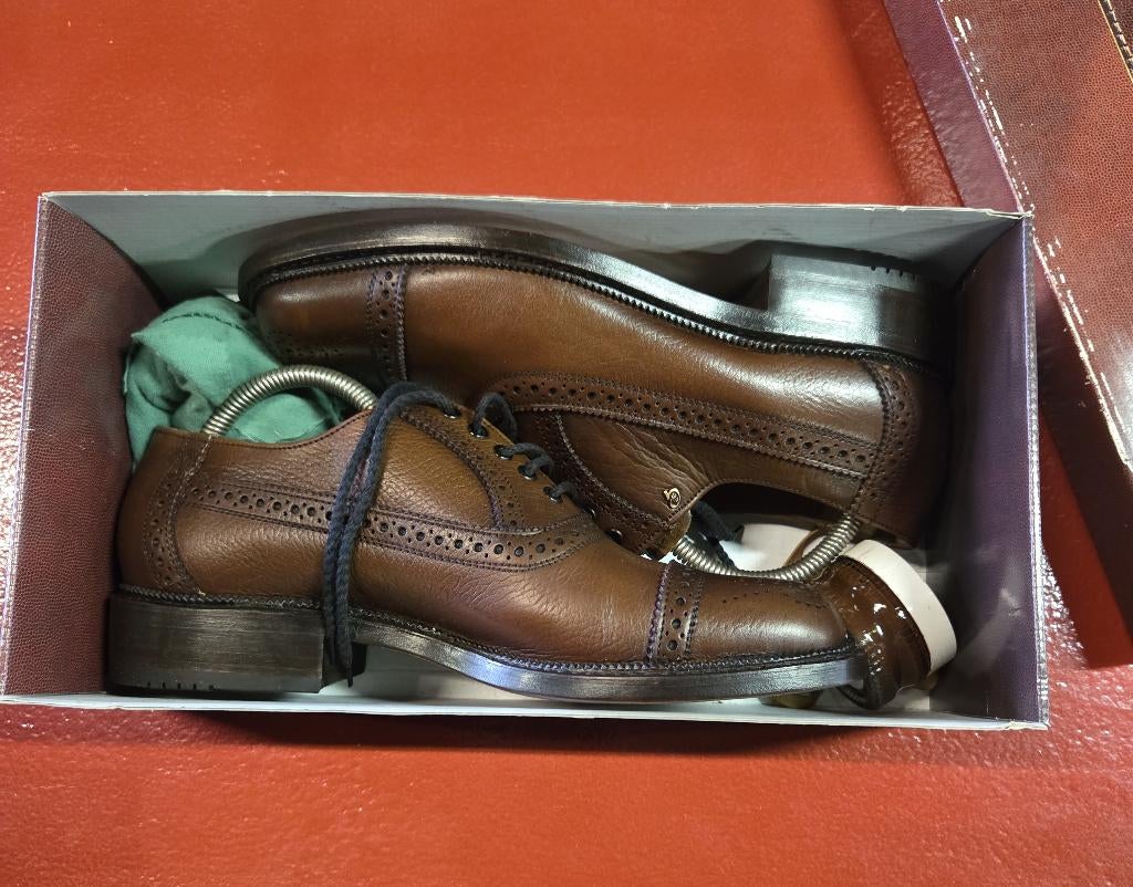 Herenschoenen Greve bruin leder maat 8 / 41, Bruin, Ophalen of Verzenden, Zo goed als nieuw, X