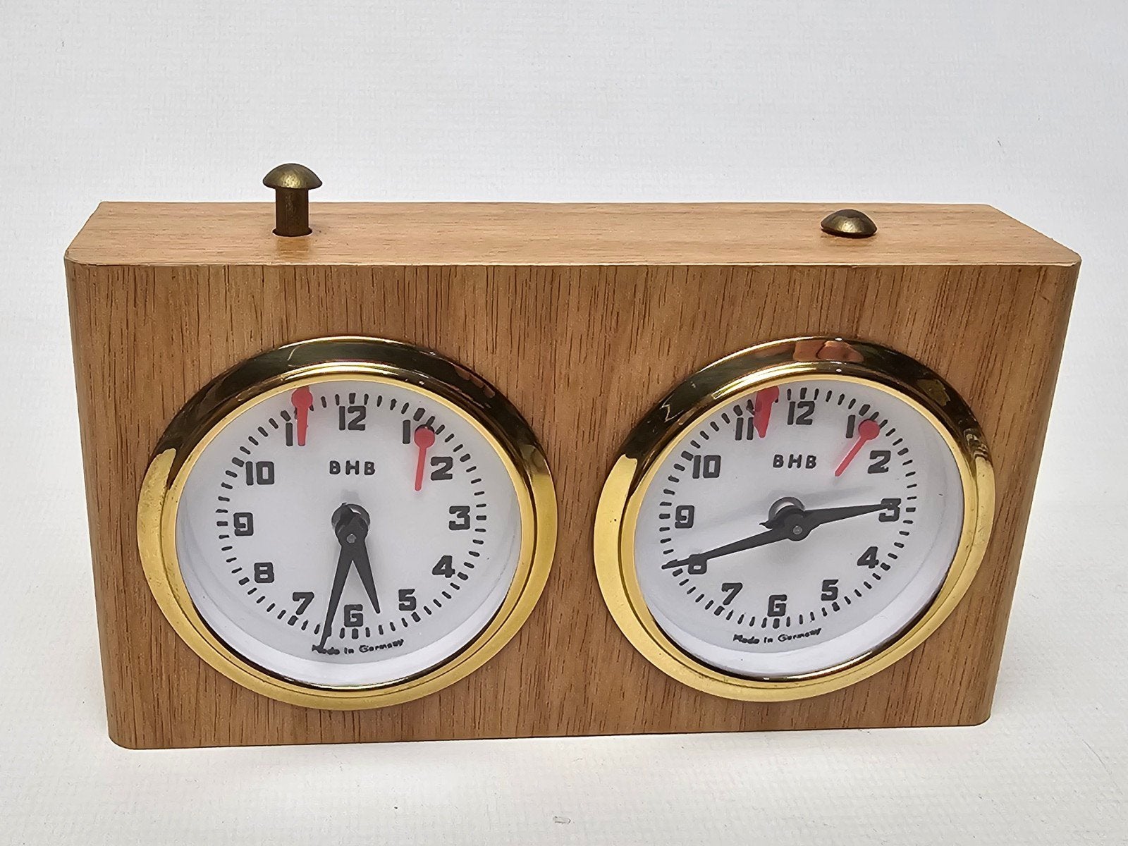 Vintage Duitse Mechanische Schaakklok - BHB Made in Germany, Ophalen of Verzenden