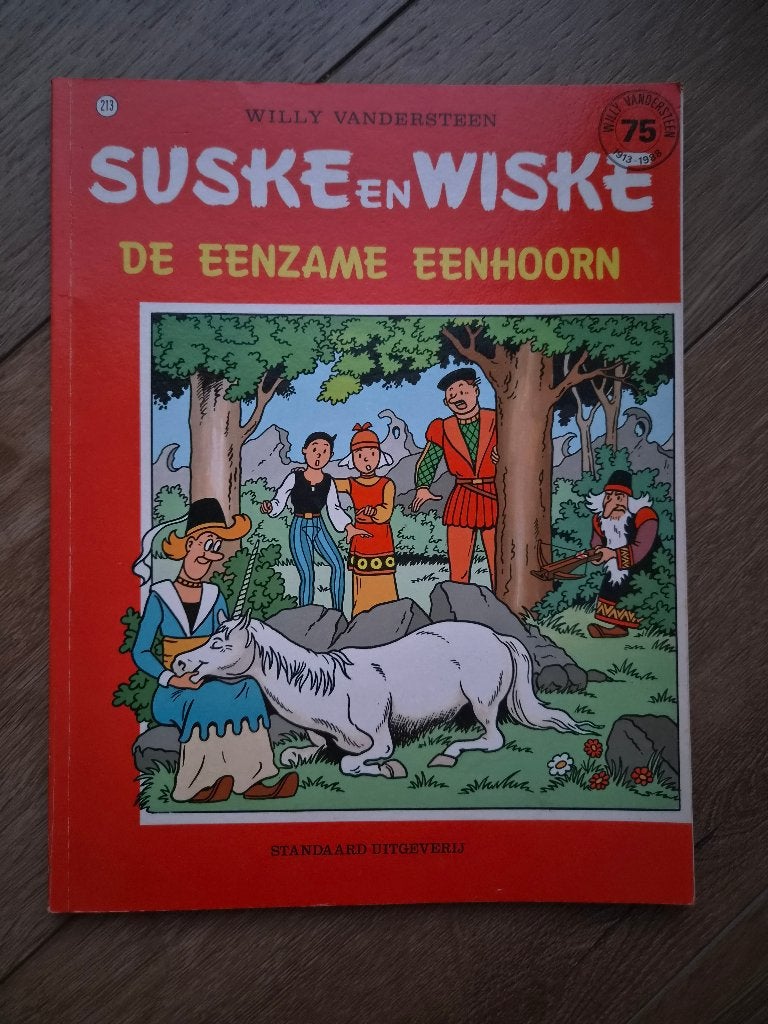 Suske en Wiske "De Eenzame Eenhoorn" 213 eerste editie 1988, Willy Vandersteen, Eén stripboek, Ophalen of Verzenden, Zo goed als nieuw