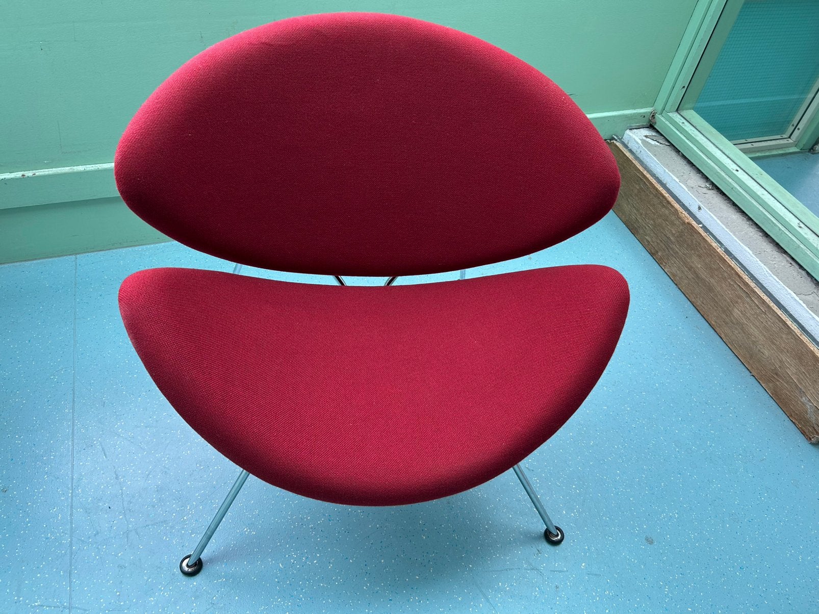 Originele Rode Orange Slice Artifort F437 - Geherstoffeerd, Ophalen, Zo goed als nieuw, 75 tot 100 cm