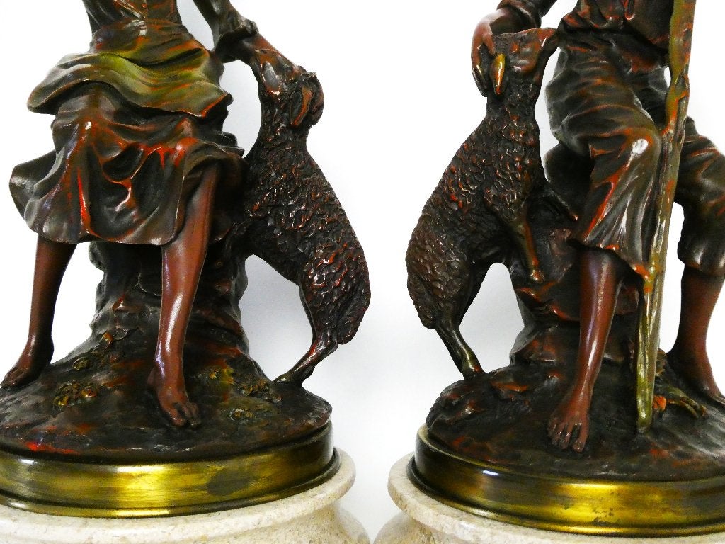 2 Beelden schaapsherders Mario Pegoraro schaapherder herder, Antiek en Kunst, Ophalen of Verzenden