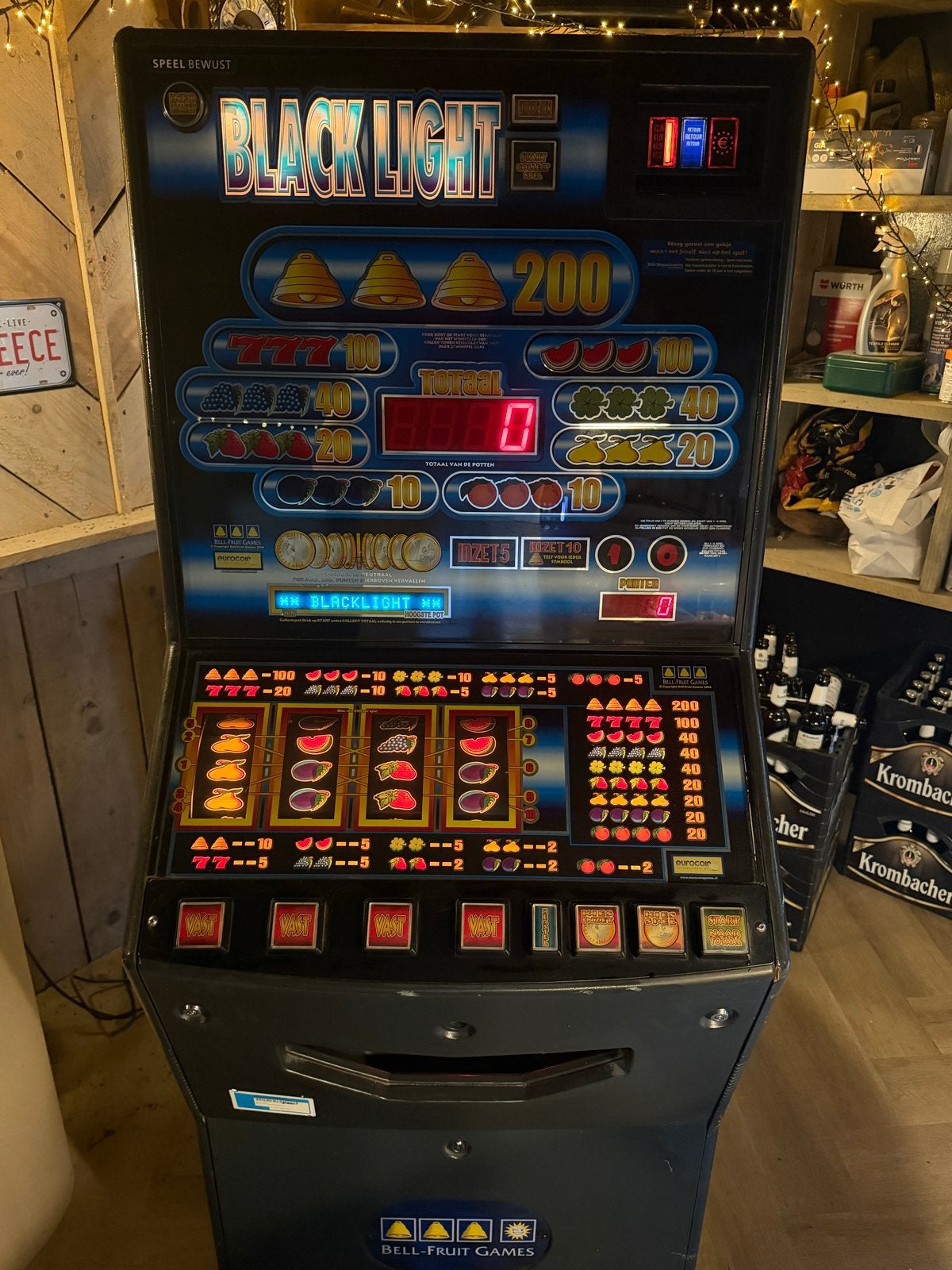 Black Light fruitautomaat - Bell-Fruit Games, Verzamelen, Euro, Ophalen of Verzenden, Gebruikt