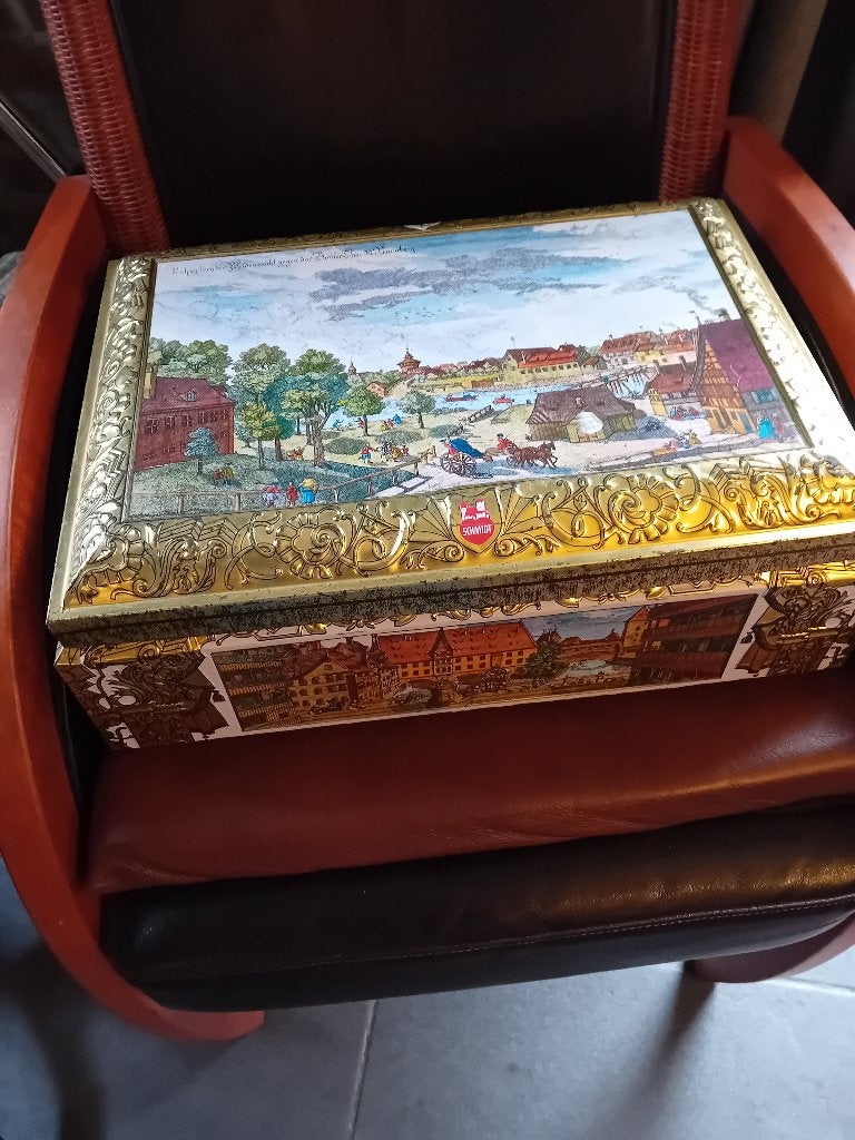 vintage koekjes blik  E Otto - Schmidt, Verzamelen, Ophalen of Verzenden, Gebruikt, Koek(jes), Overige merken