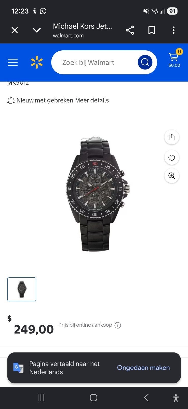 Michael Kors MK9012 Jetmaster Automaat Herenhorloge Zwart, Sieraden, Tassen en Uiterlijk, Horloges | Heren, Ophalen of Verzenden