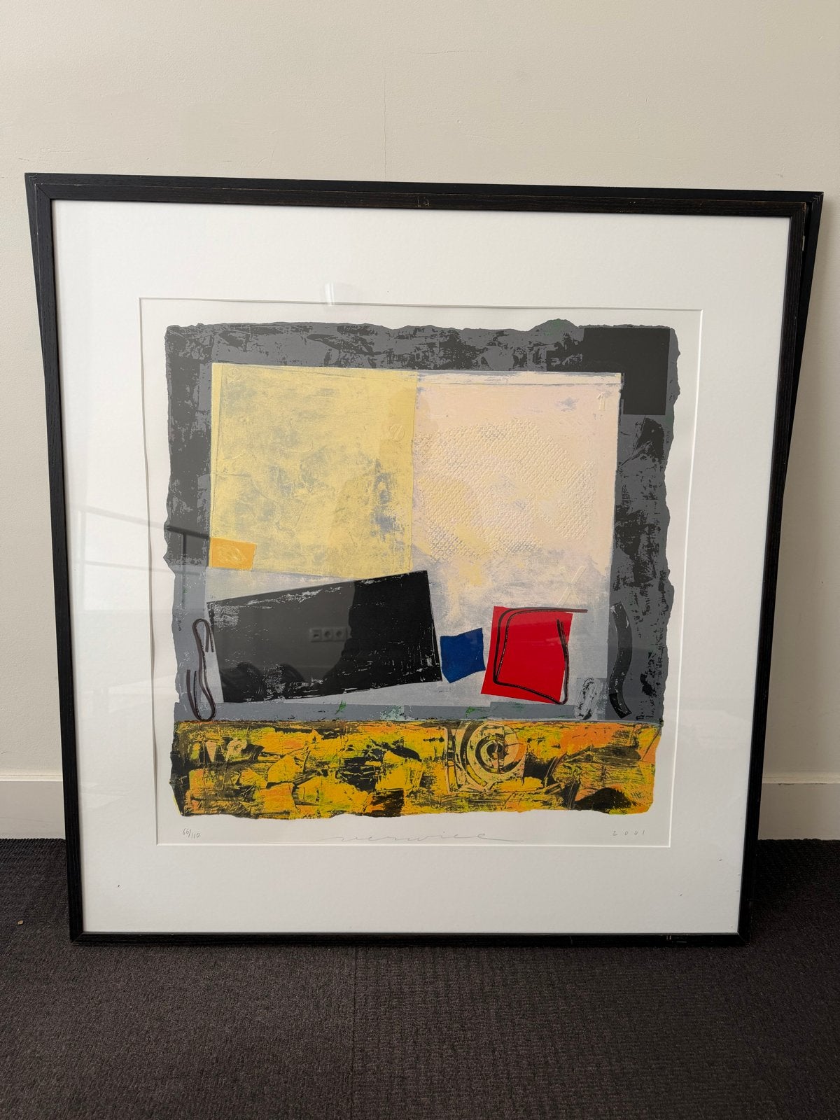 Verwiel Table I - Zeefdruk 66/110, ingelijst, Gelimiteerde oplage, Ophalen, Abstract, Zeefdruk