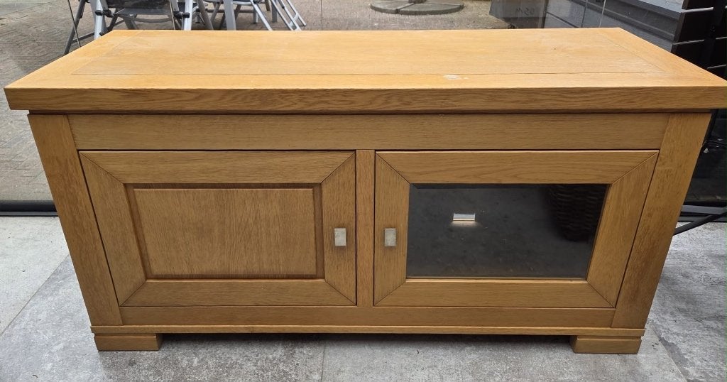 Tv meubel, Huis en Inrichting, Ophalen, Gebruikt, 100 tot 150 cm, Eikenhout