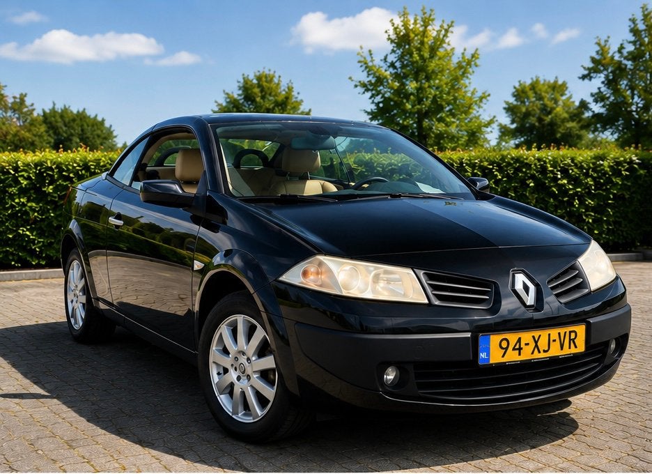 Renault Mégane 2.0 16V Cabrio AUT E4 2007 Zwart, 1998 cc, 4 cilinders, Cabriolet, 4 stoelen