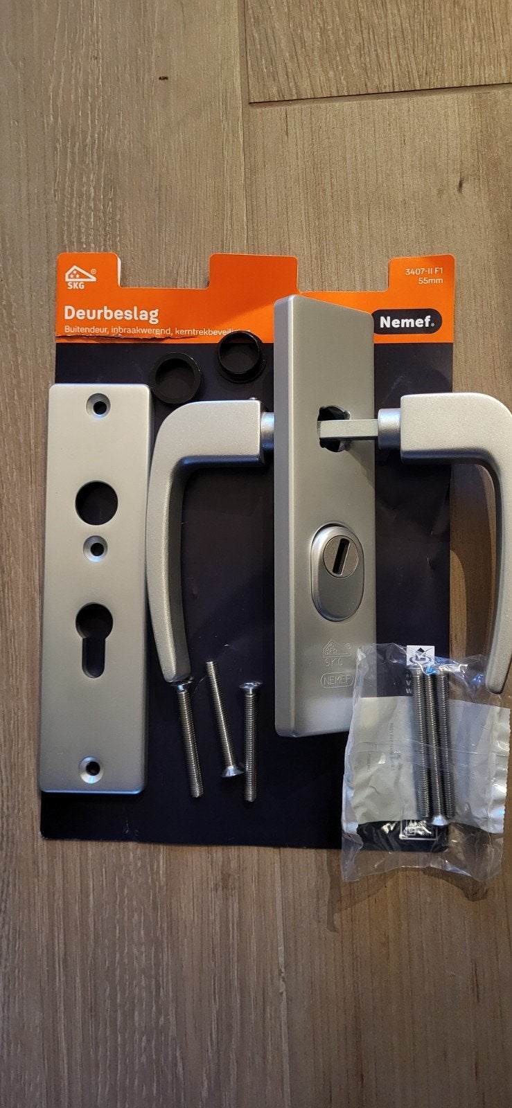 Nemef Deurbeslag Buitendeur 55mm -  Inbraakwerend, Ophalen, Nieuw, Overige materialen, Klink of Kruk