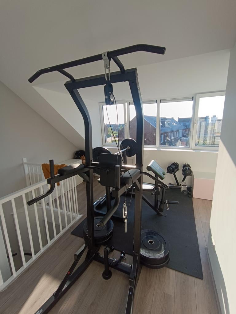 Complete Home Gym Set - met accessoires, Ophalen, Zo goed als nieuw, Benen, Krachtstation