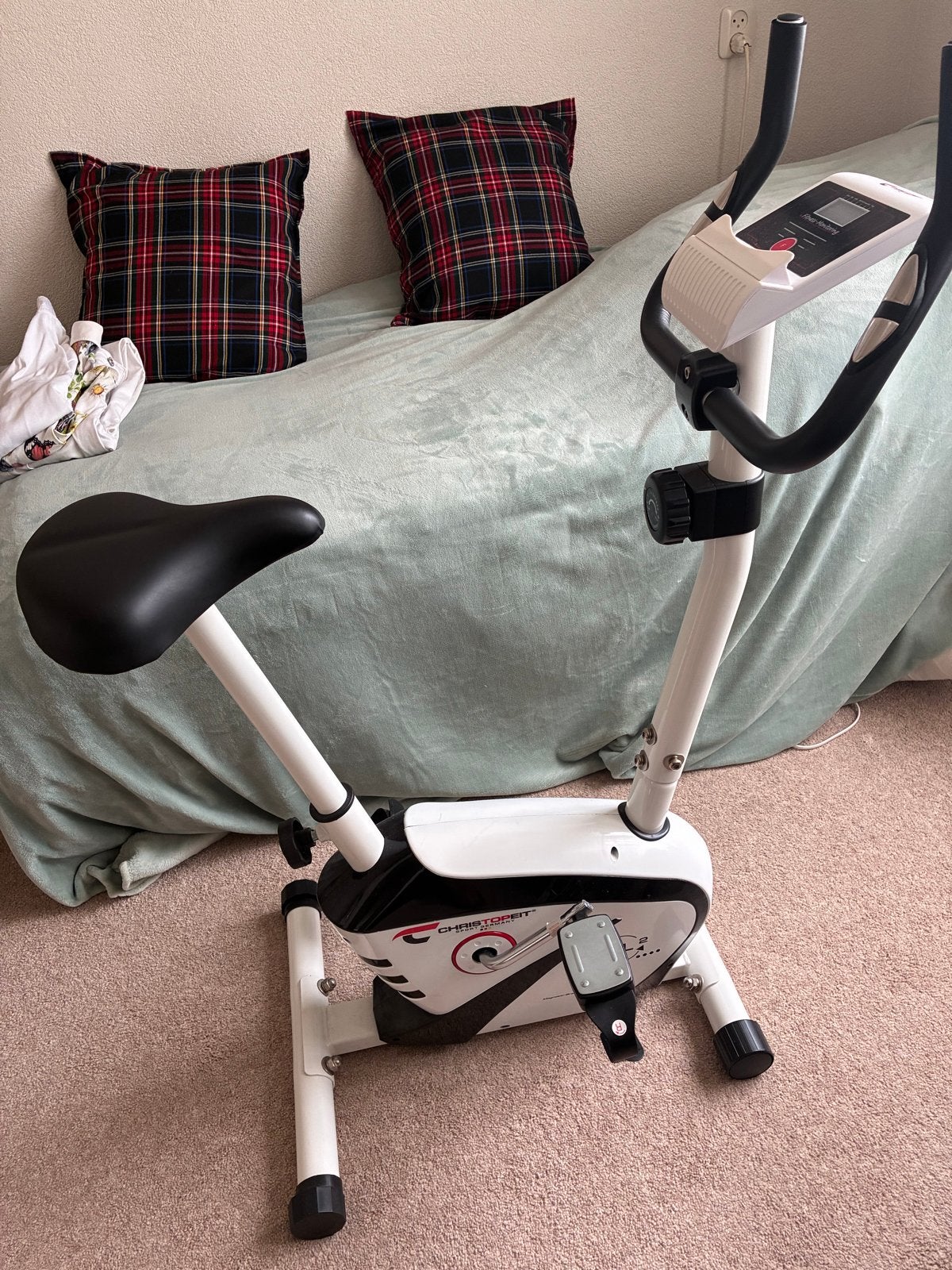 Hometrainer - Fitness-Monitoring - Wit/Zwart, Ophalen, Gebruikt, Metaal, Benen
