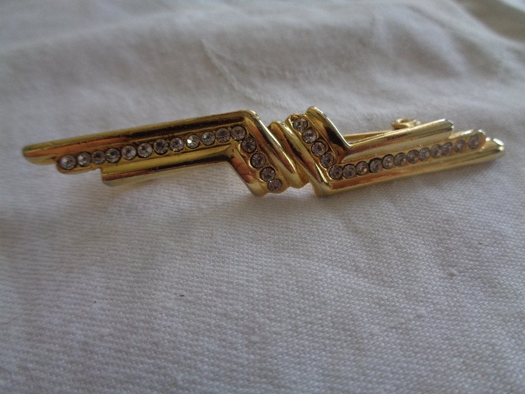 goudkleurige broche vol strass nr br 0180, Sieraden, Tassen en Uiterlijk, Broches, Ophalen of Verzenden, Nieuw, Goud, Overige materialen