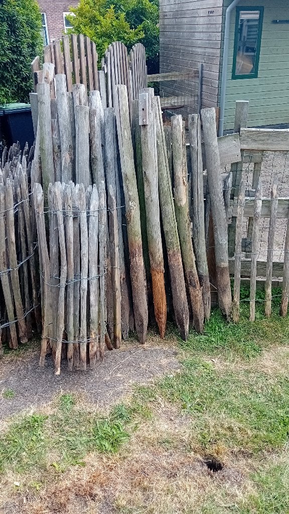 Kastanjehouten palen, Tuin en Terras, Ophalen, Gebruikt, Minder dan 180 cm, Palen