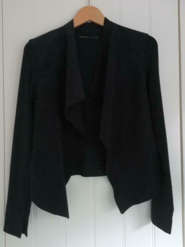 Marccain: z.g.a.n. vest/jasje met suèdine voorpanden. Maat S, Kleding | Dames, Verzenden, Zwart, Zo goed als nieuw, Maat 36 (S)