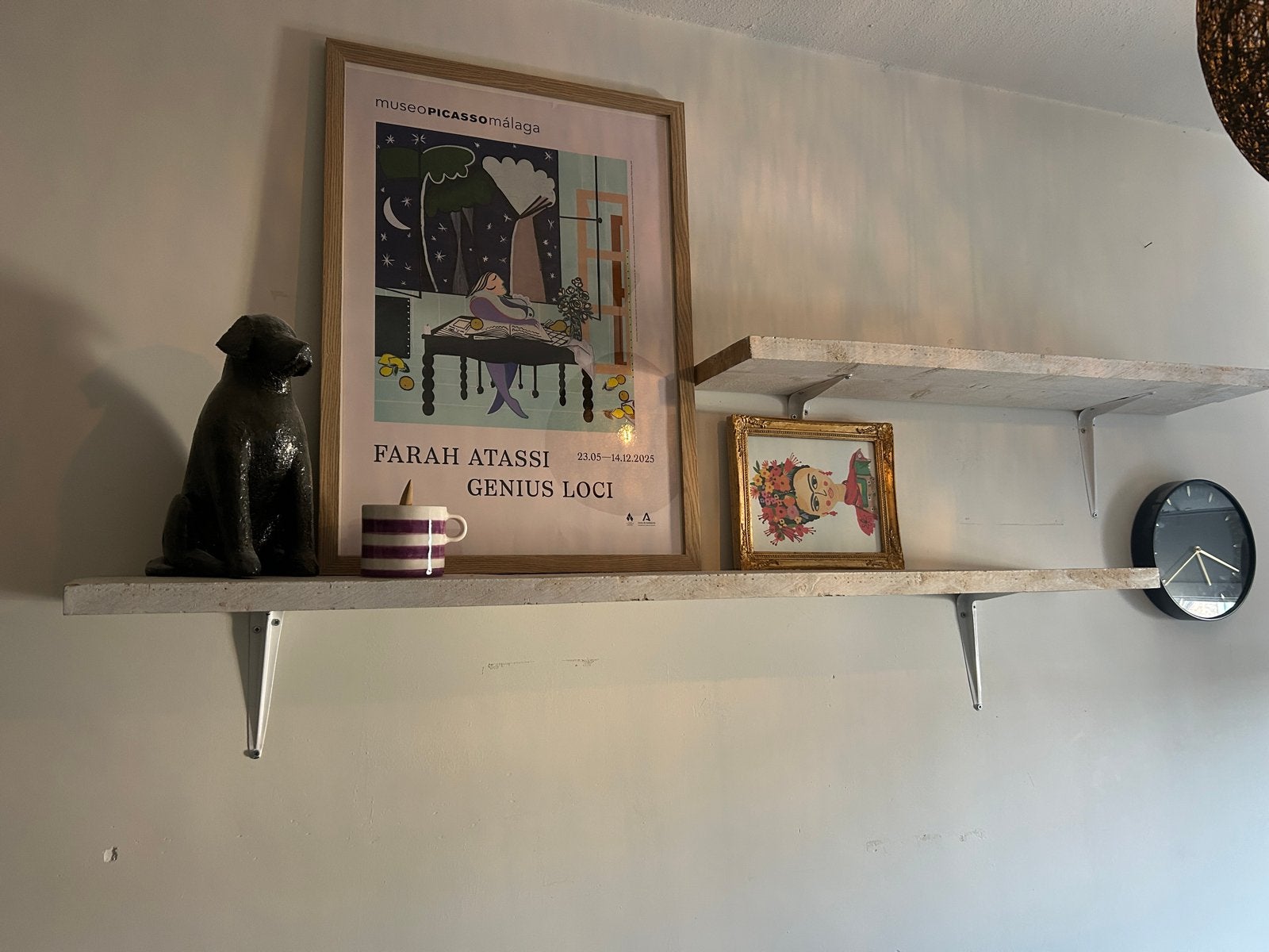 Witte houten boekenplanken met dragers (2 stuks), Huis en Inrichting, Woonaccessoires | Wandplanken en Boekenplanken, Ophalen