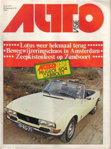 Autovisie 15 1977 : Peugeot 504 Cabriolet - Lancia Delta, Ophalen of Verzenden, Gelezen, Algemeen