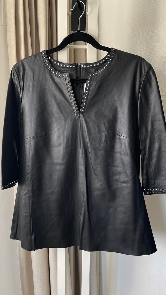 Leren blouse top maat 40/42, Kleding | Dames, Blouses en Tunieken, Ophalen of Verzenden, Nieuw, Maat 42/44 (L), Zwart