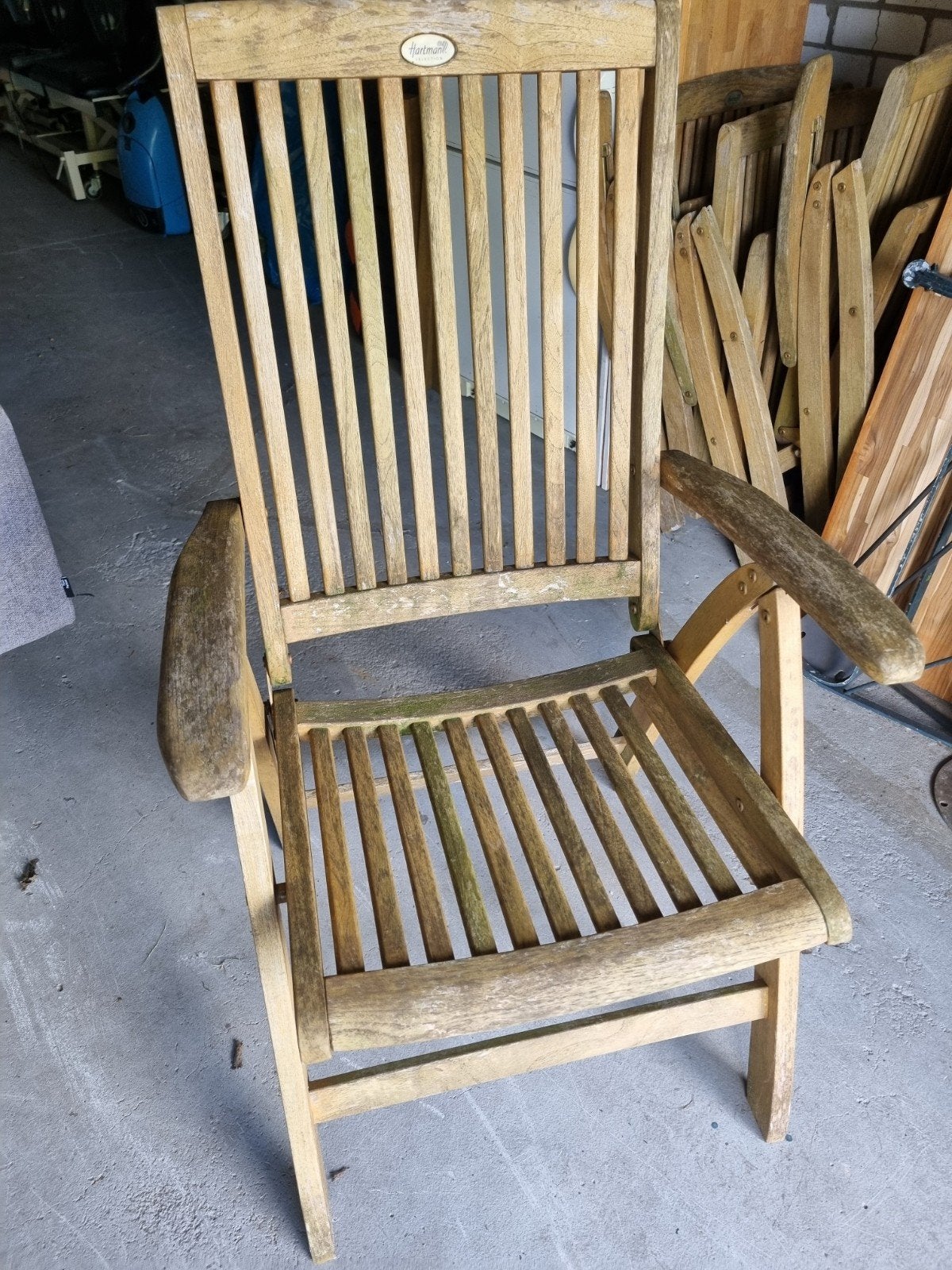 Hartman Teakhouten tuinset met kussen, Tuin en Terras, Tuinstoelen, Ophalen, Gebruikt, Teakhout, Inklapbaar