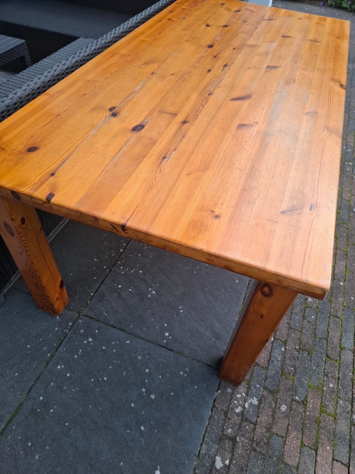 Massief Deens grenen eettafel, Ophalen, Gebruikt, 50 tot 100 cm, Vijf personen of meer