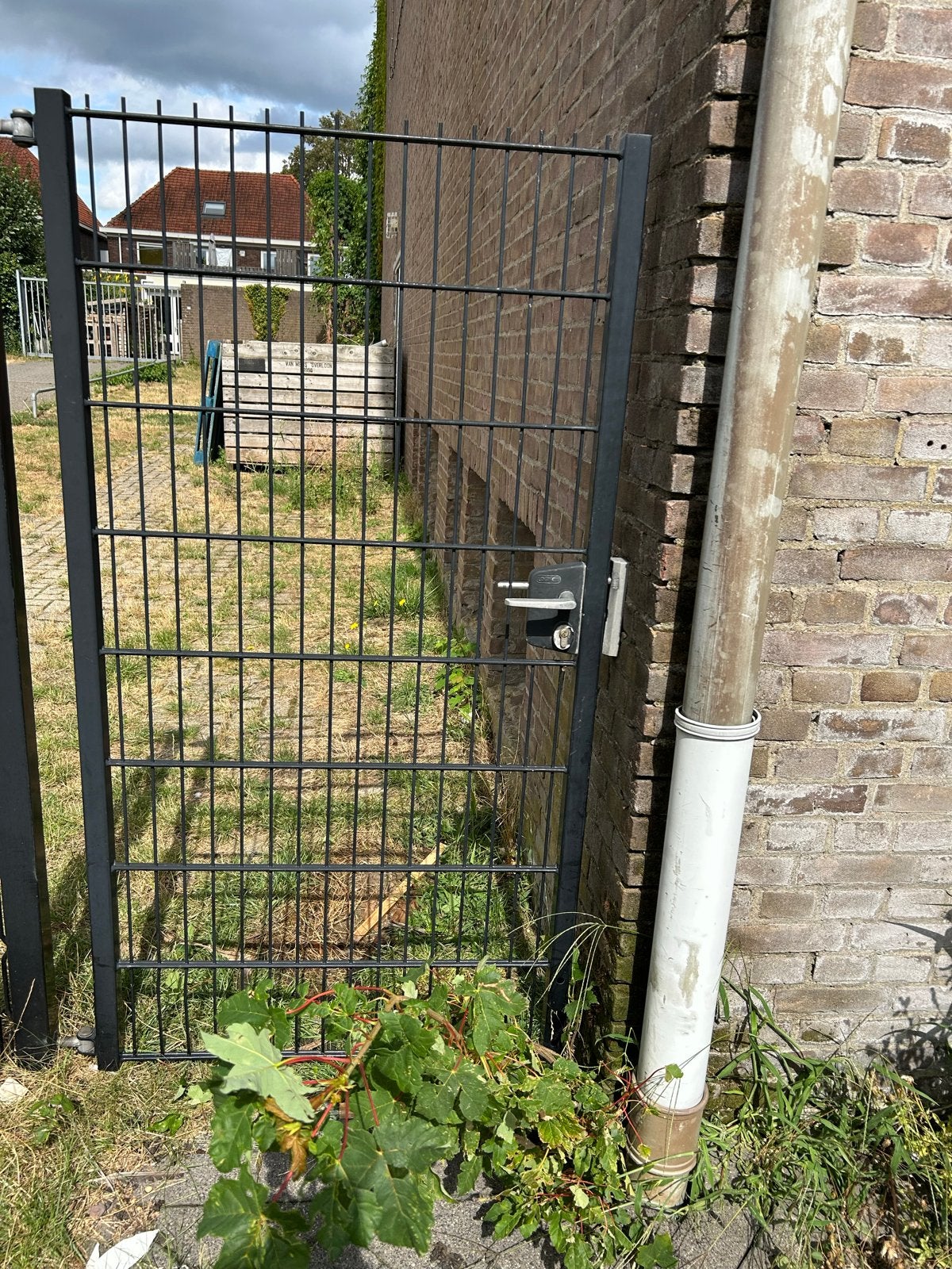 Zwart gecoat dubbelstaafs hekwerk met poorten, Ophalen, Met poort, Gebruikt, Dubbelstaafmat hekwerk