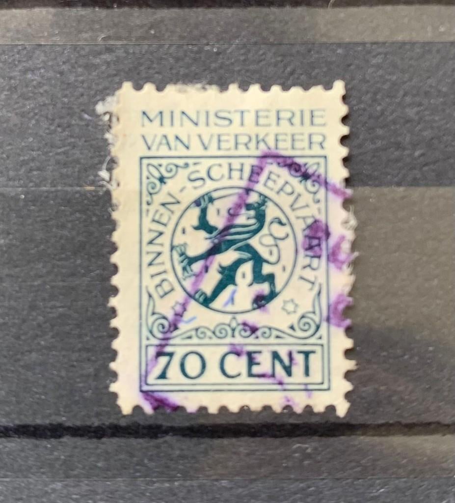 Belasting fiscaal Min. v. Verkeer binnen-scheepvaart, Postzegels en Munten, Postzegels | Nederland, Verzenden, Na 1940, Gestempeld