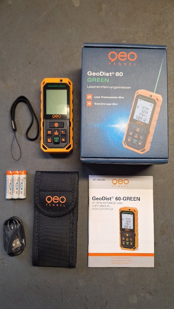 Groene Geo Fennel Geodist 60 Laser Afstandsmeter GROEN!, ,, Nieuw, Ophalen of Verzenden, ,