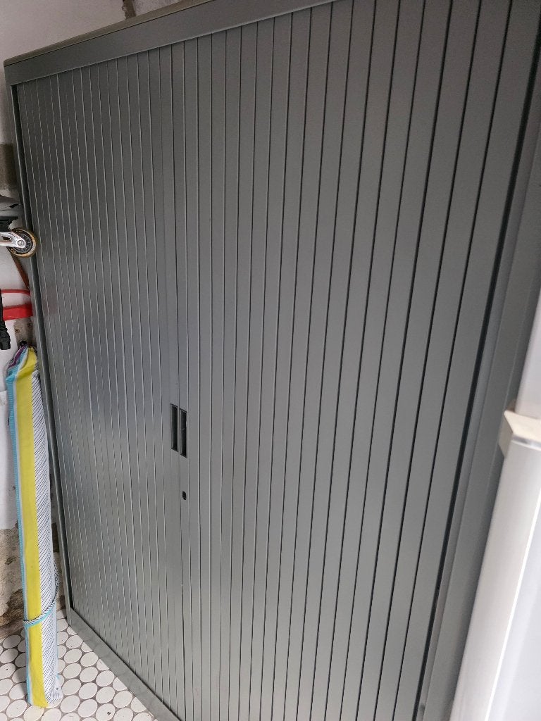 Metalen archiefkast met roldeuren T.E.A.B., Ophalen, Gebruikt, 100 tot 150 cm, Metaal