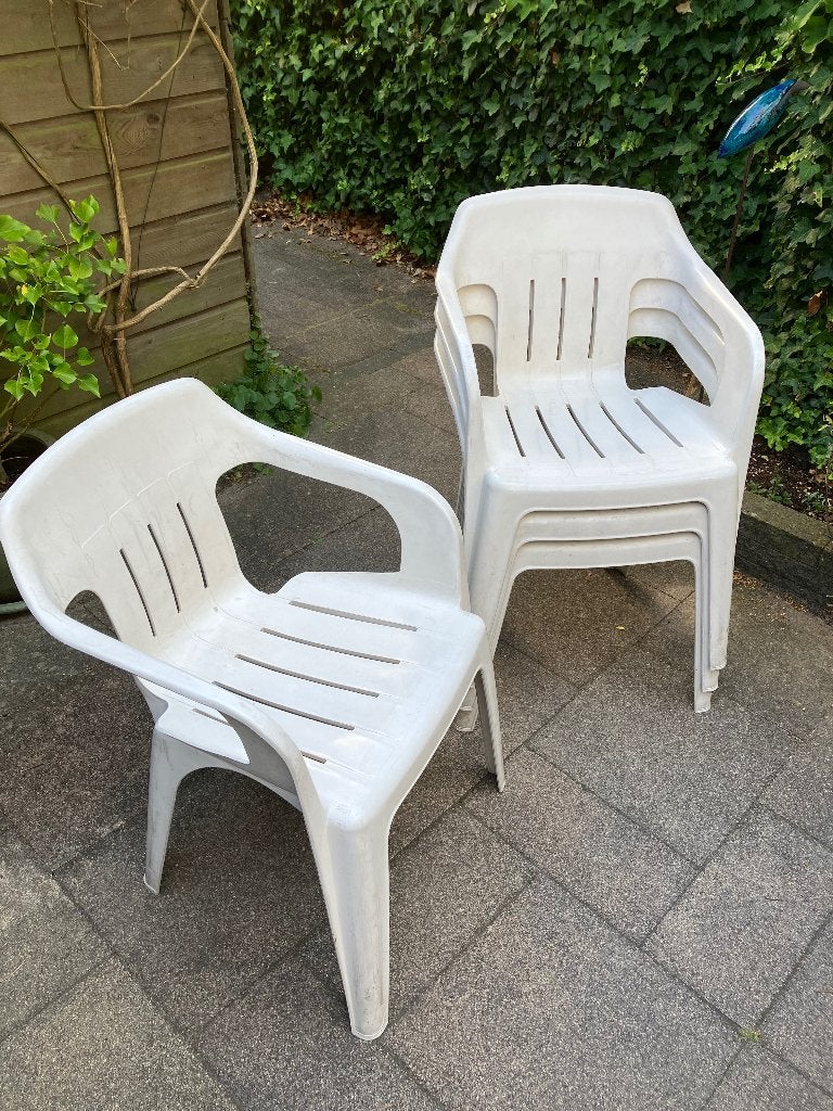 Tuinstoeltjes, Tuin en Terras, Ophalen, Gebruikt, Kunststof, Stapelbaar