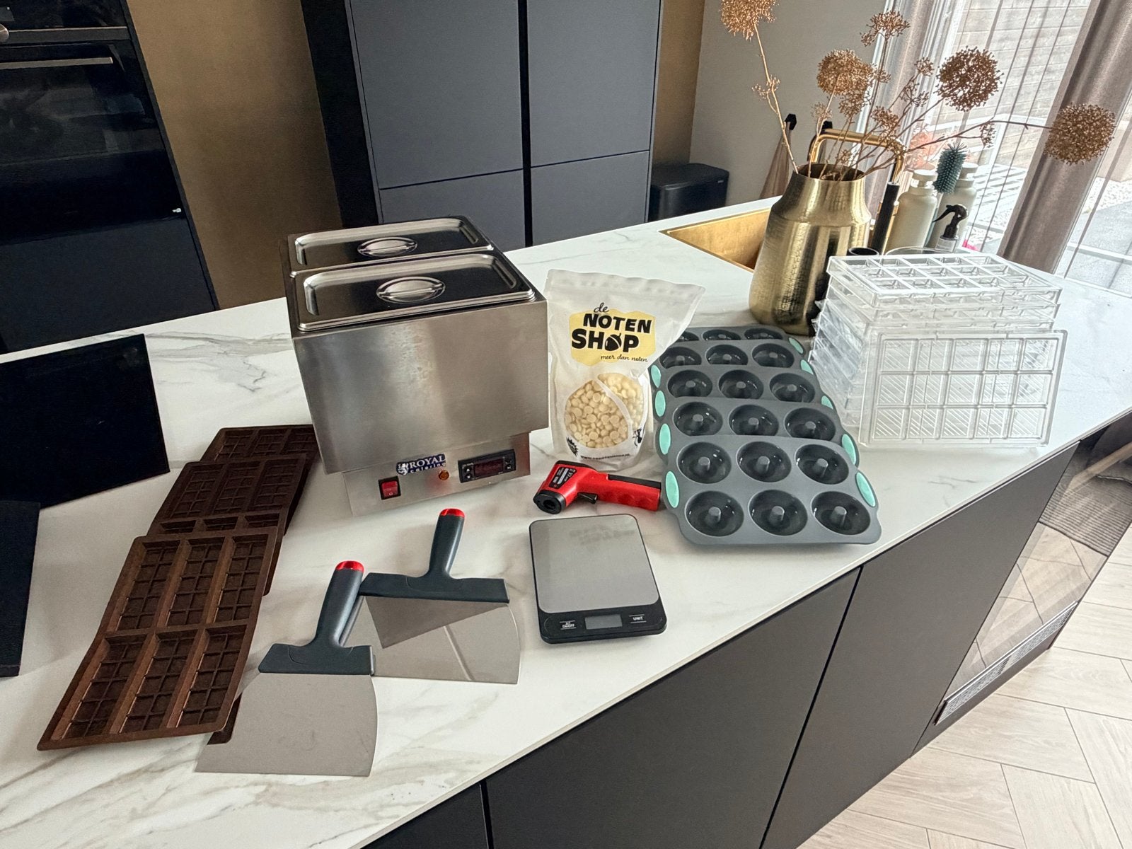 Chocolade smeltmachine en overige benodigdheden, Ophalen, Overige typen, Zilver, Zo goed als nieuw