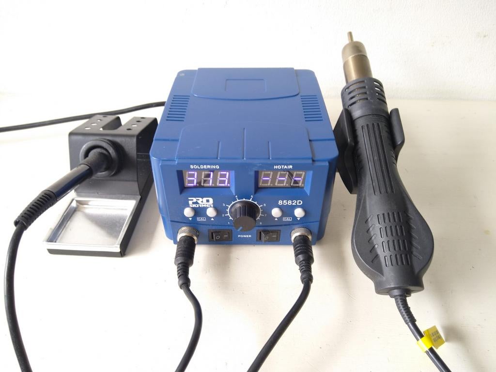 Soldeerstation met hetelucht reflow pistool (8582D), Ophalen of Verzenden, Zo goed als nieuw
